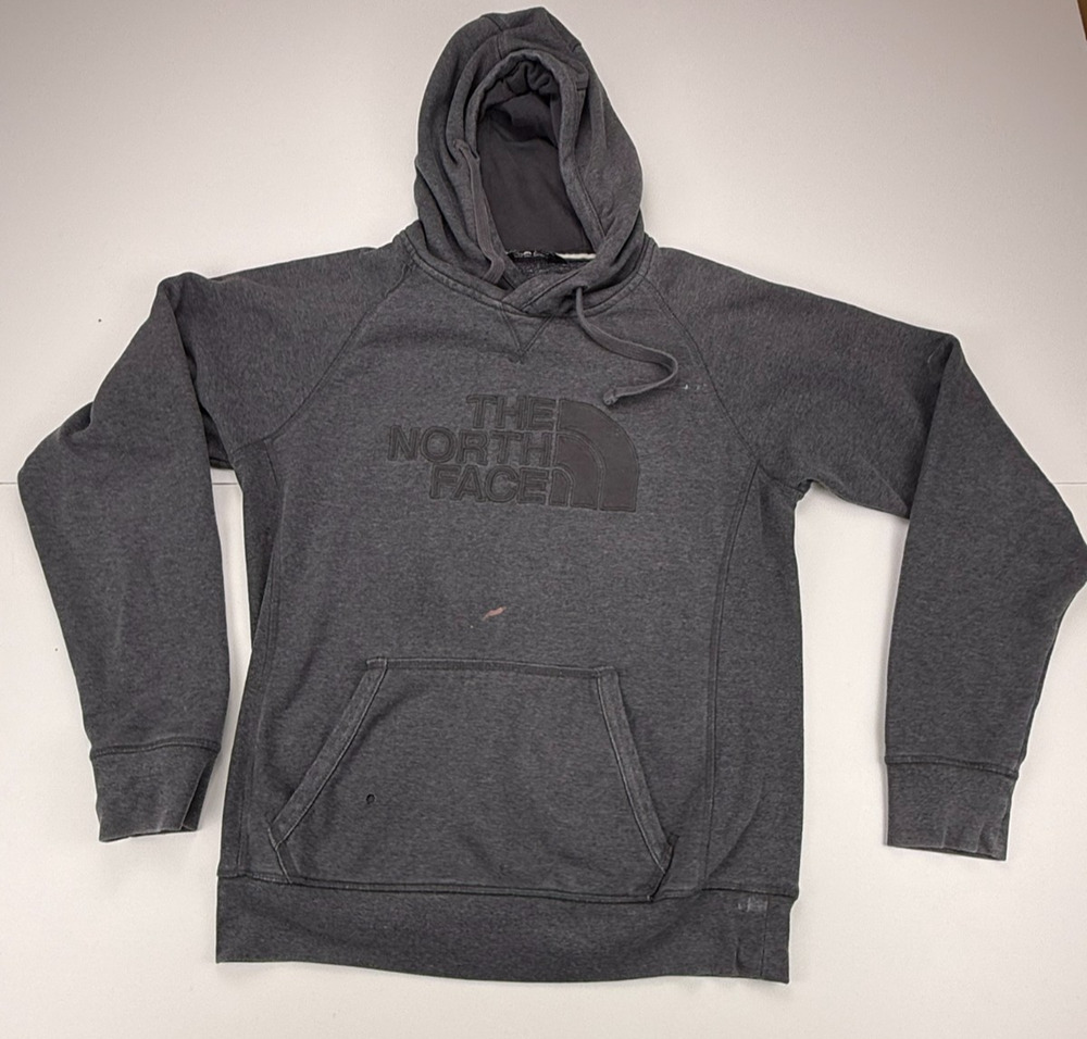 The North Face Mens Small Half Dome Pullover Hoodie Gray Fleece A2T9M F16